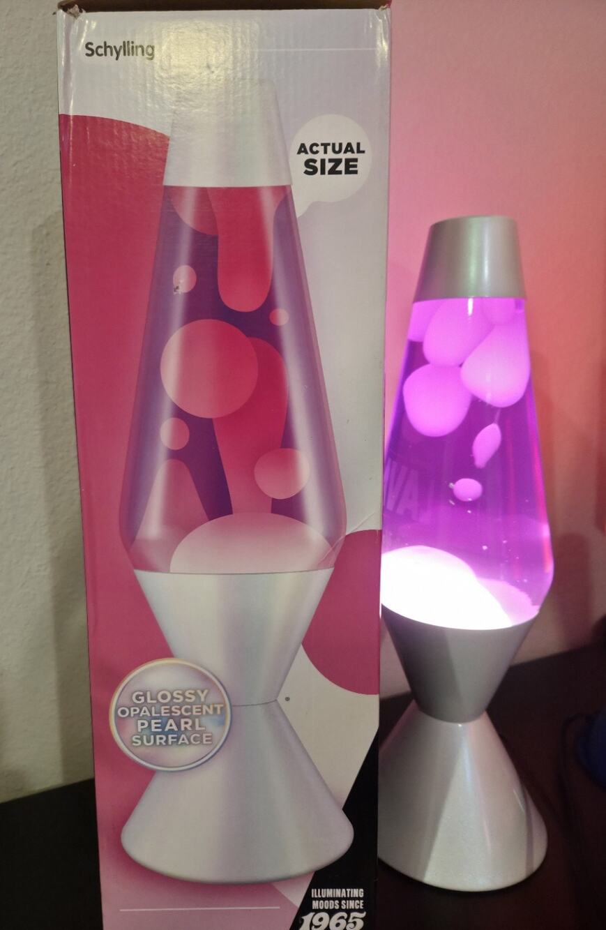 NEW Lava Lamp XL 52 Oz 16.3 In Rare Discontinued Opalescent Pearl Pink Purple